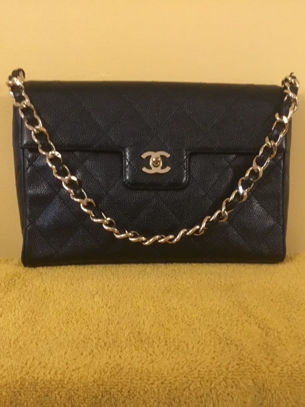 Chanel Black Bag with Gold Chain with Chanel Box